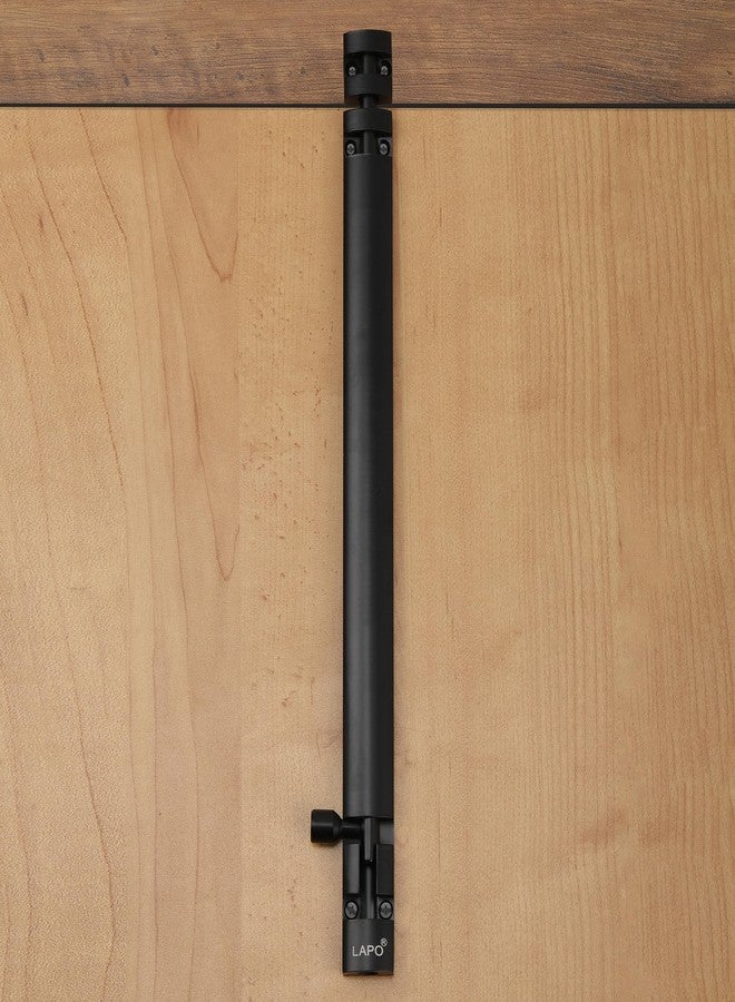 LAPO مجموعة لابو من 4 قطع من مزلاج الباب المصنوع من الألومنيوم شديد التحمل مقاس 12 بوصة للأبواب الخشبية والبلاستيكية / مزلاج الباب / قفل الباب / مزلاج الباب الرئيسي / مزلاج الباب / قفل الباب الرئيسي (لون أسود، عبوة من 4 قطع) - Image 3